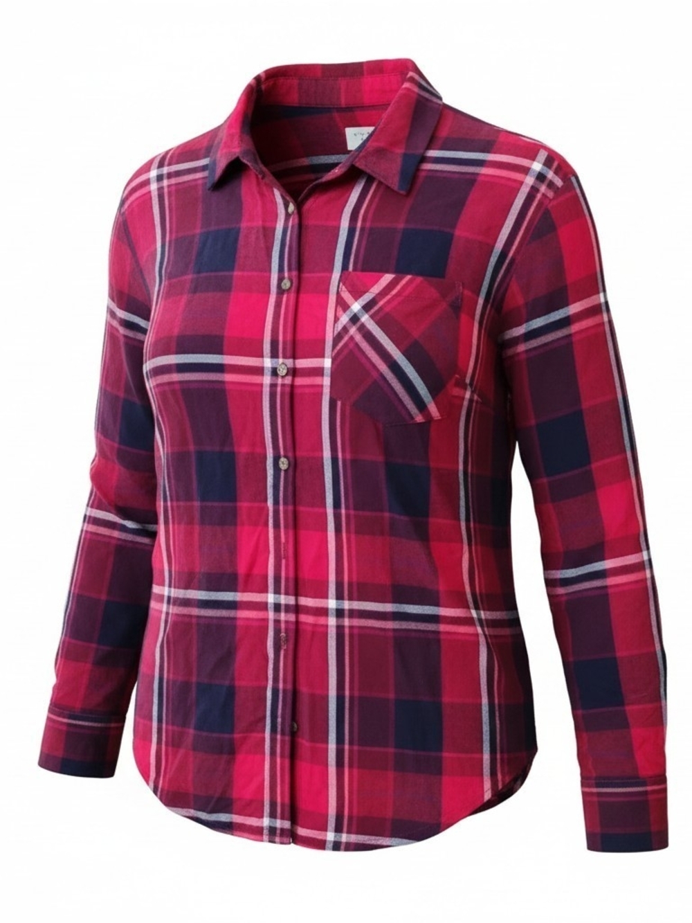 a new day Red and Navy Plaid Button-Down Shirt